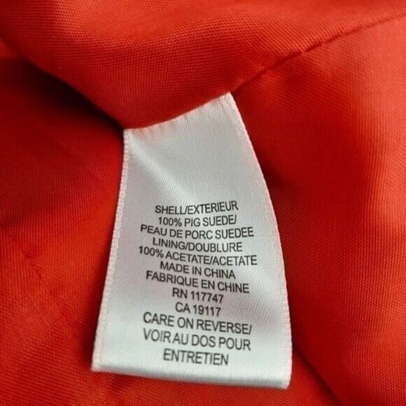 DAVID BROOKS Genuine Suede Leather Jacket Red Sz M Petite - Picture 12 of 15